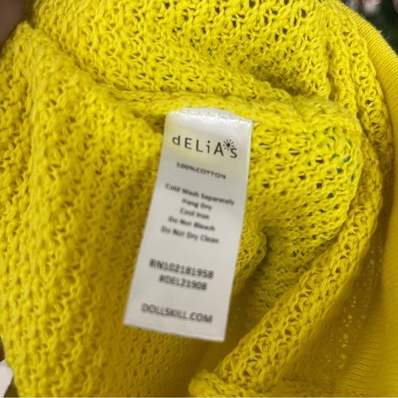DELIAS By Dolls Kill Summer Bummer Babe Daisy Crochet Pants In Yellow Size M - Picture 10 of 10